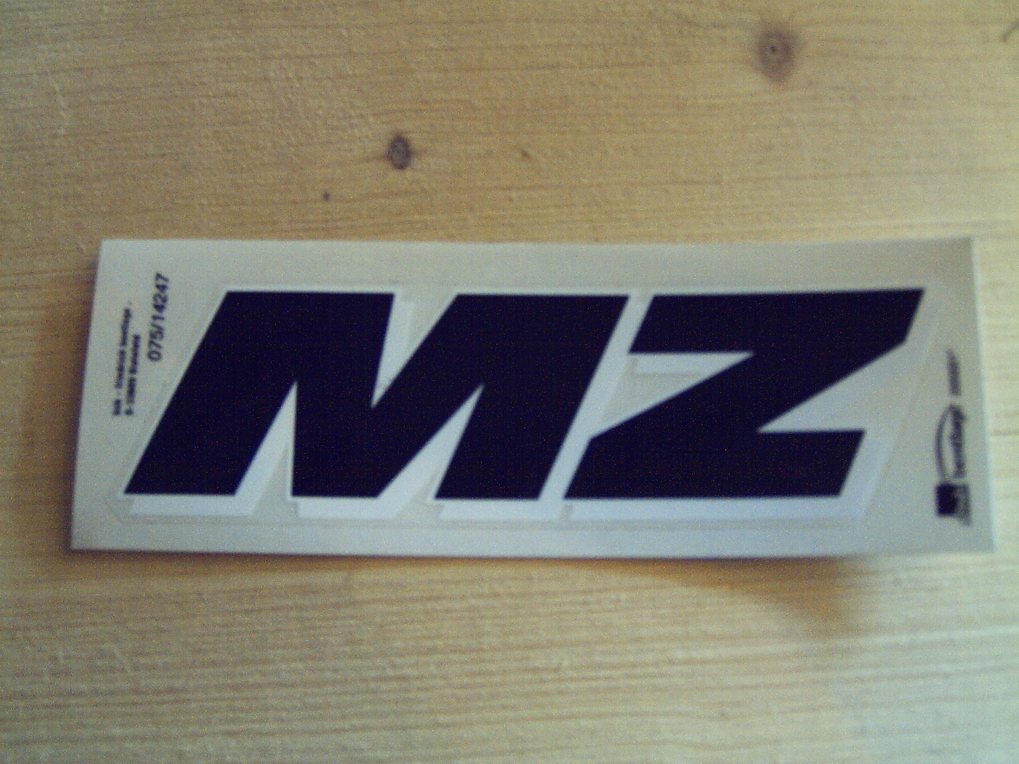 Dekorfolie "MZ" sw/weiß Tank Dekorfolie "MZ" sw/weiß Tank